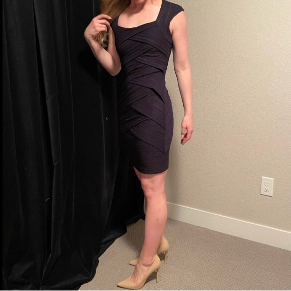 Ann Taylor Navy Banded Dress